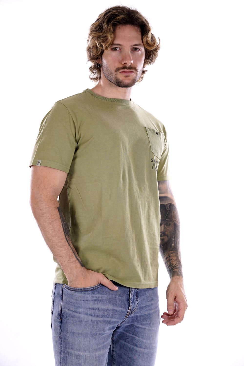 T-shirt SMITHY'S da Uomo - verde SS24MTS116OLIVES