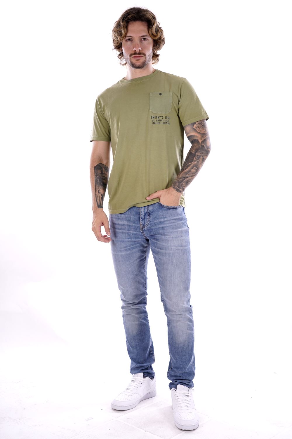 T-shirt SMITHY'S da Uomo - verde SS24MTS116OLIVES