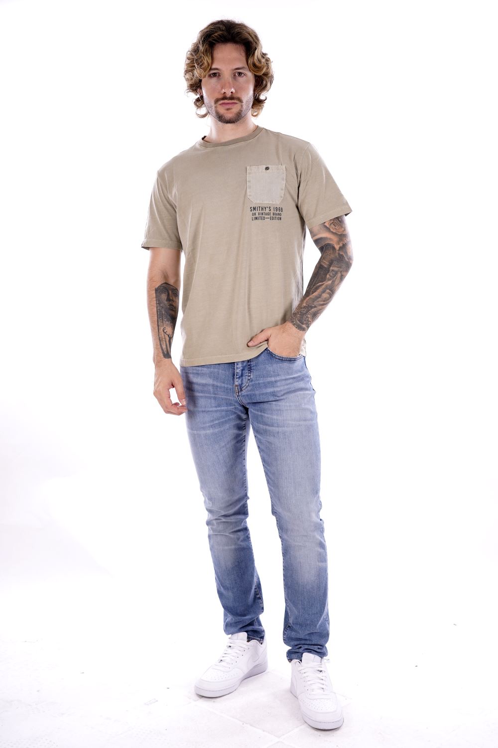 T-shirt SMITHY'S da Uomo - marrone SS24MTS116TAUPES