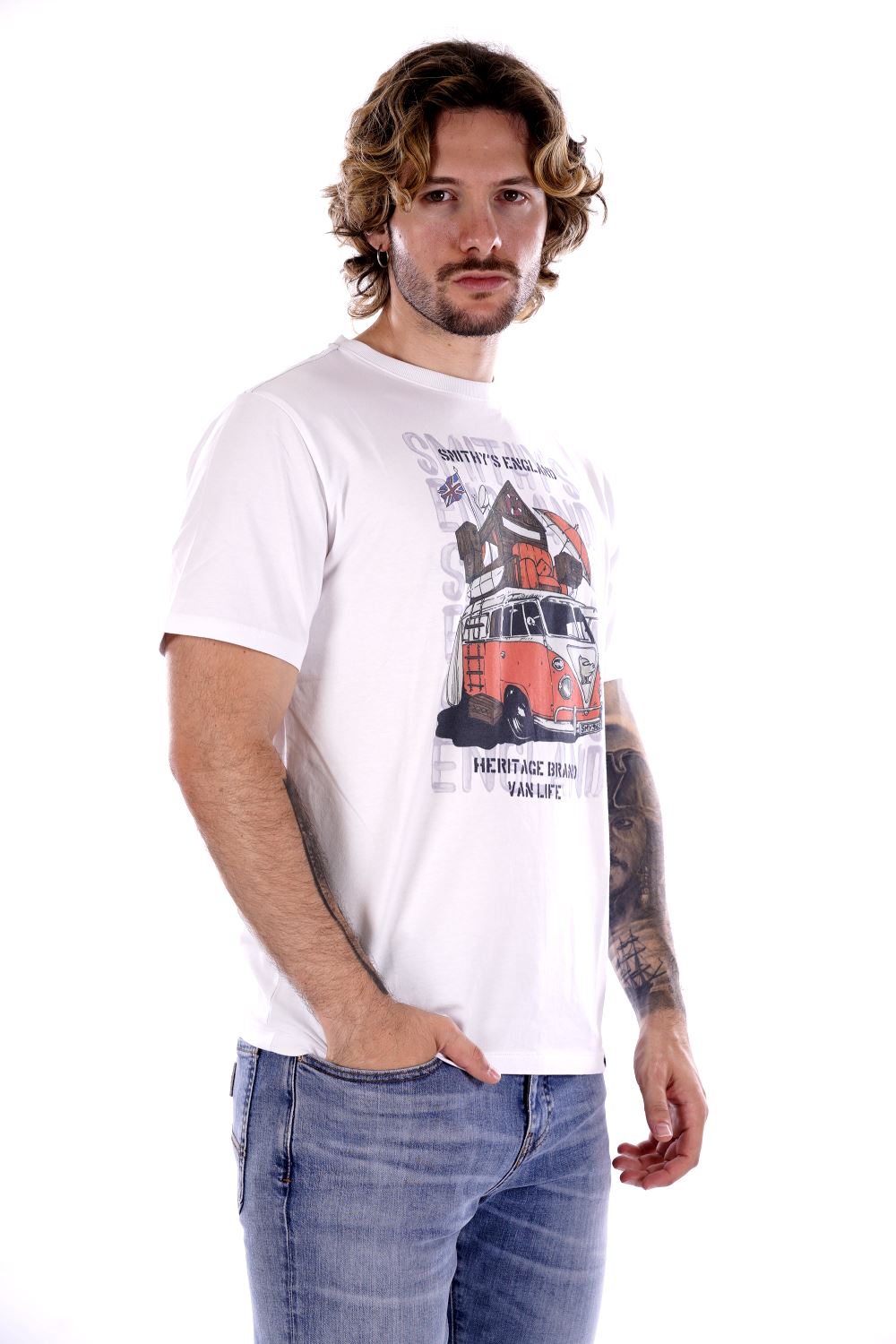 T-shirt SMITHY'S da Uomo - bianco SS24MTS129WHT