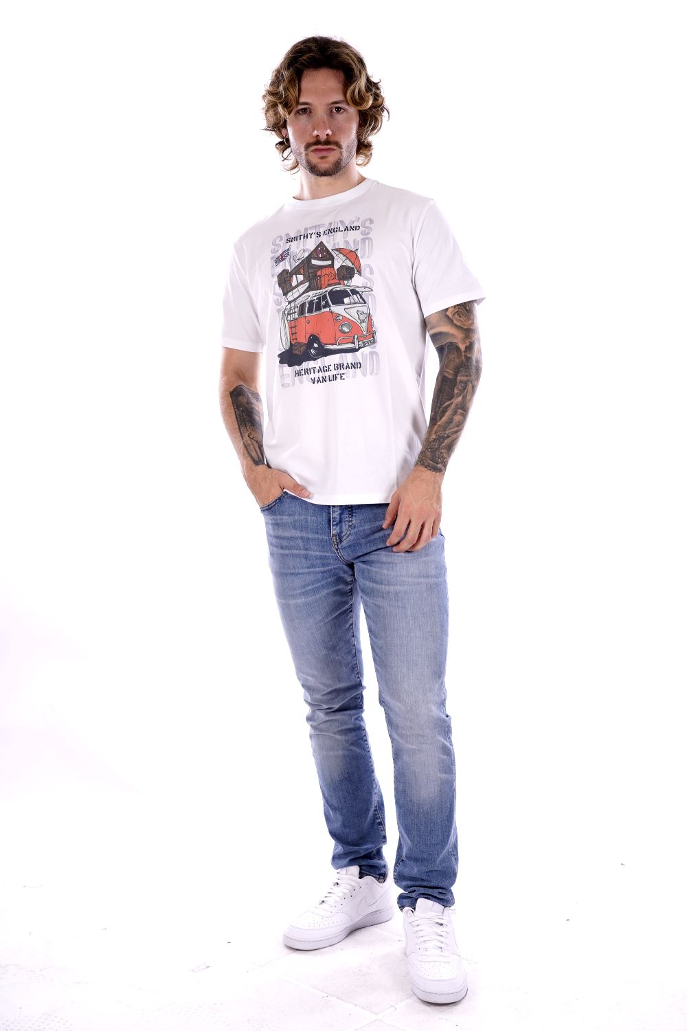 T-shirt SMITHY'S da Uomo - bianco SS24MTS129WHT