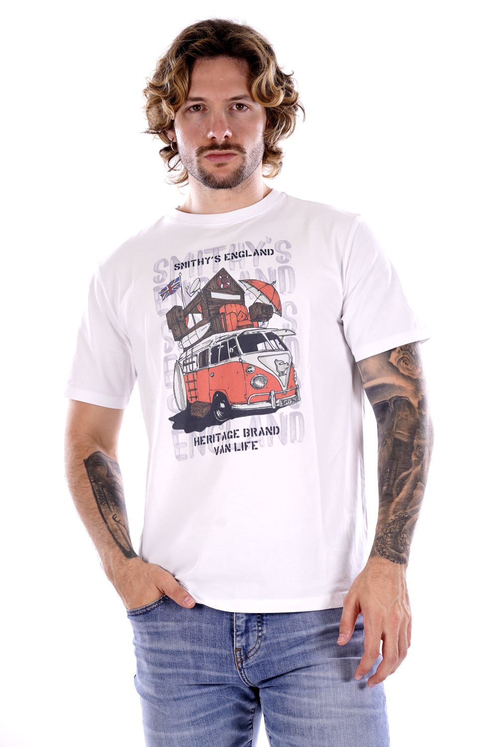 T-shirt SMITHY'S da Uomo - bianco SS24MTS129WHT