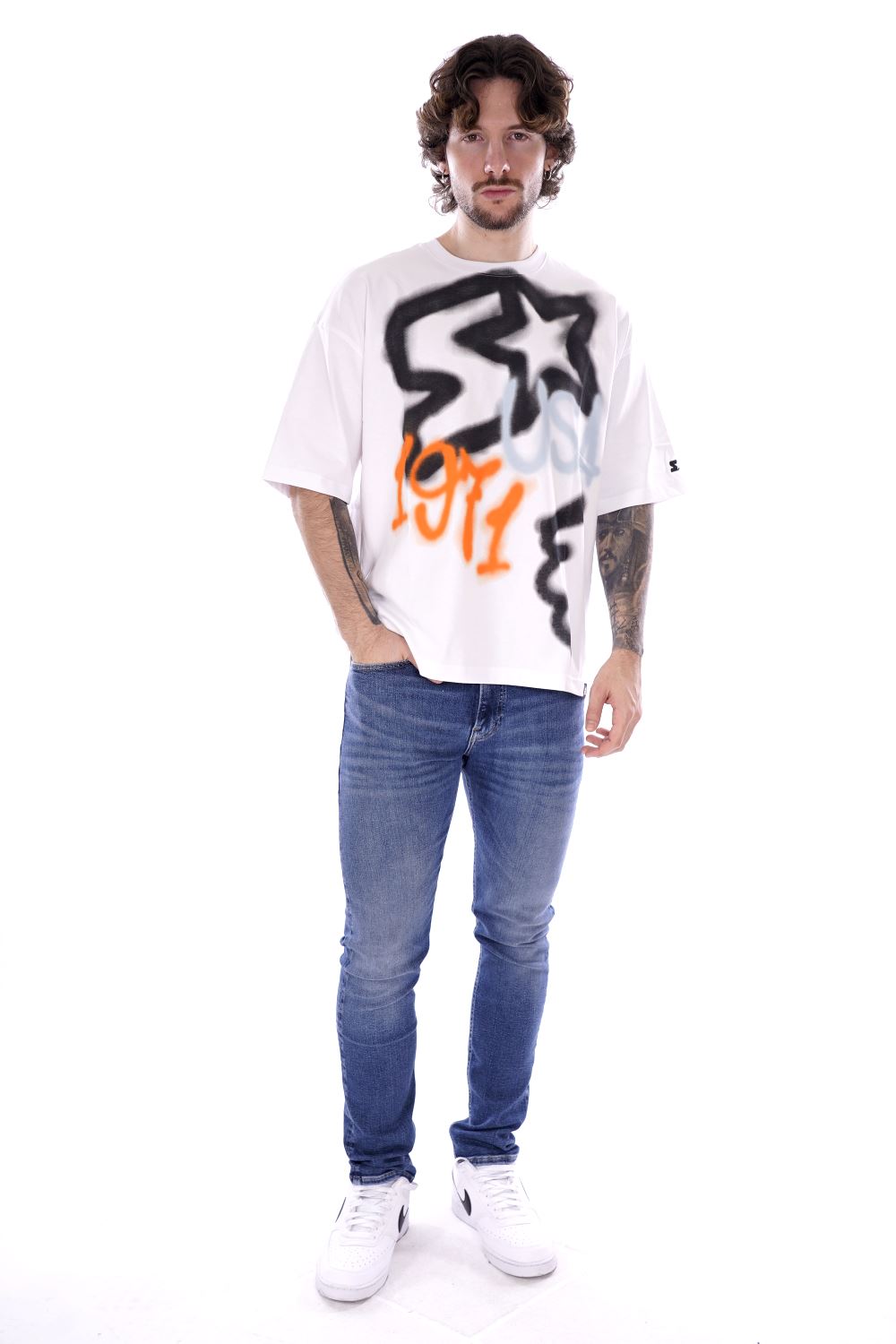 Starter T-shirt Bianca Da Uomo