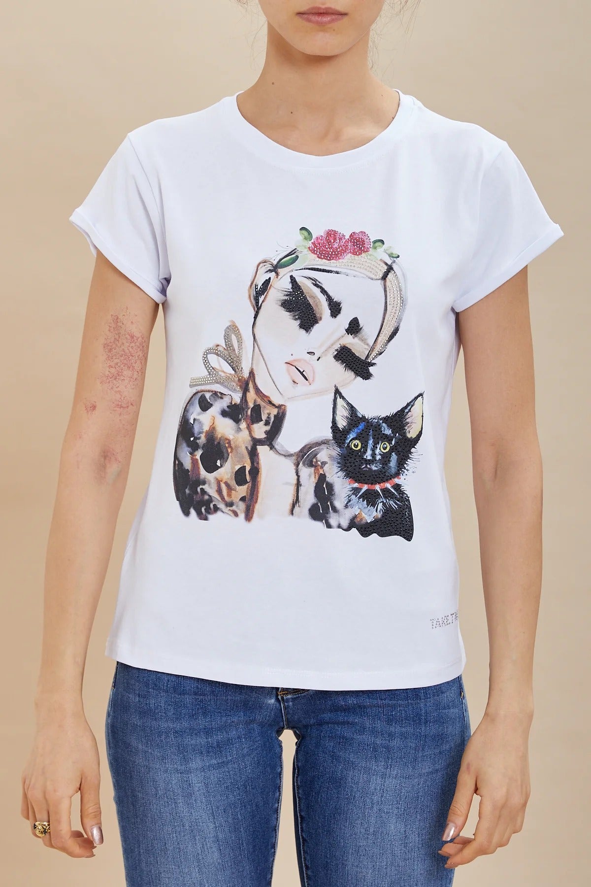 T-shirt TAKE TWO da Donna - bianco DKE6907WHT