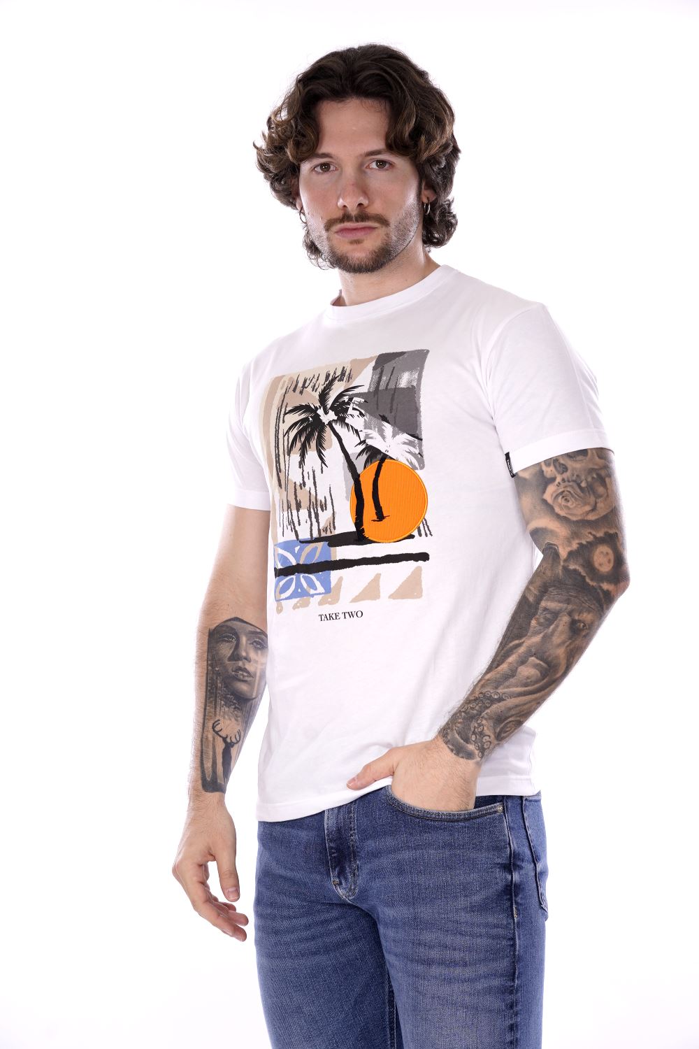 Take Two T-shirt Bianca Da Uomo