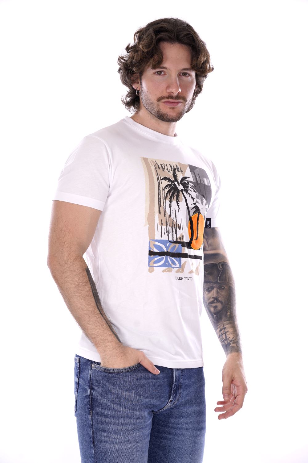 Take Two T-shirt Bianca Da Uomo