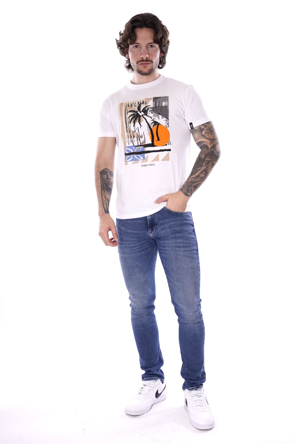 Take Two T-shirt Bianca Da Uomo