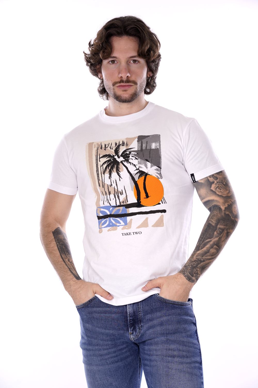 Take Two T-shirt Bianca Da Uomo