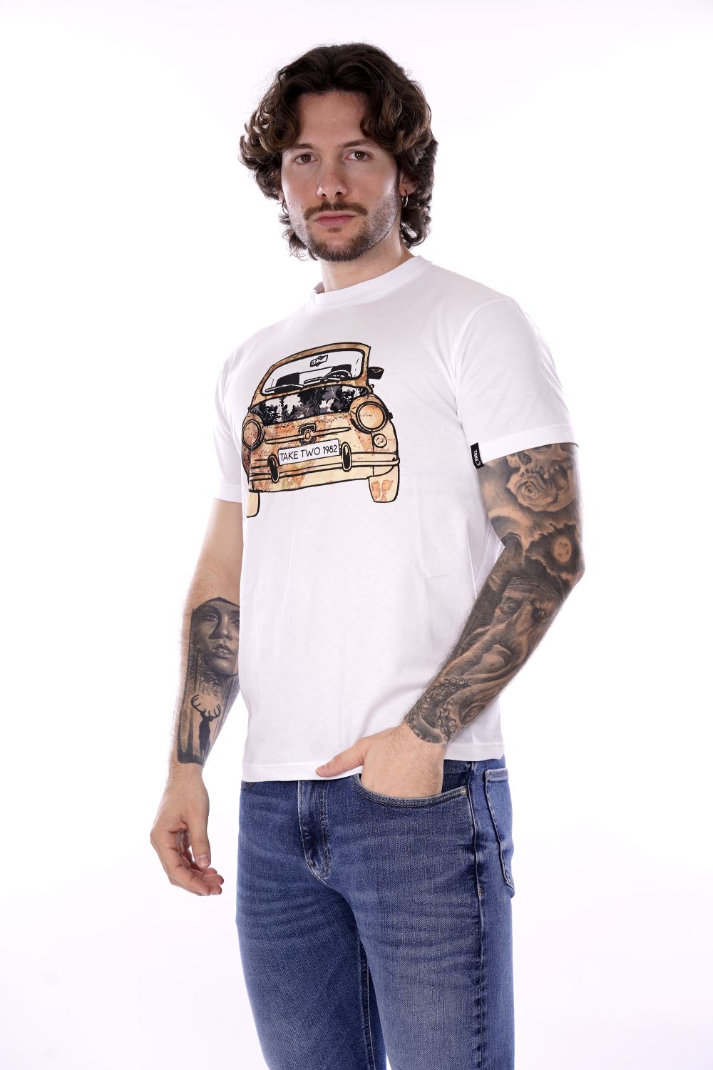 Take Two T-shirt Bianca Da Uomo