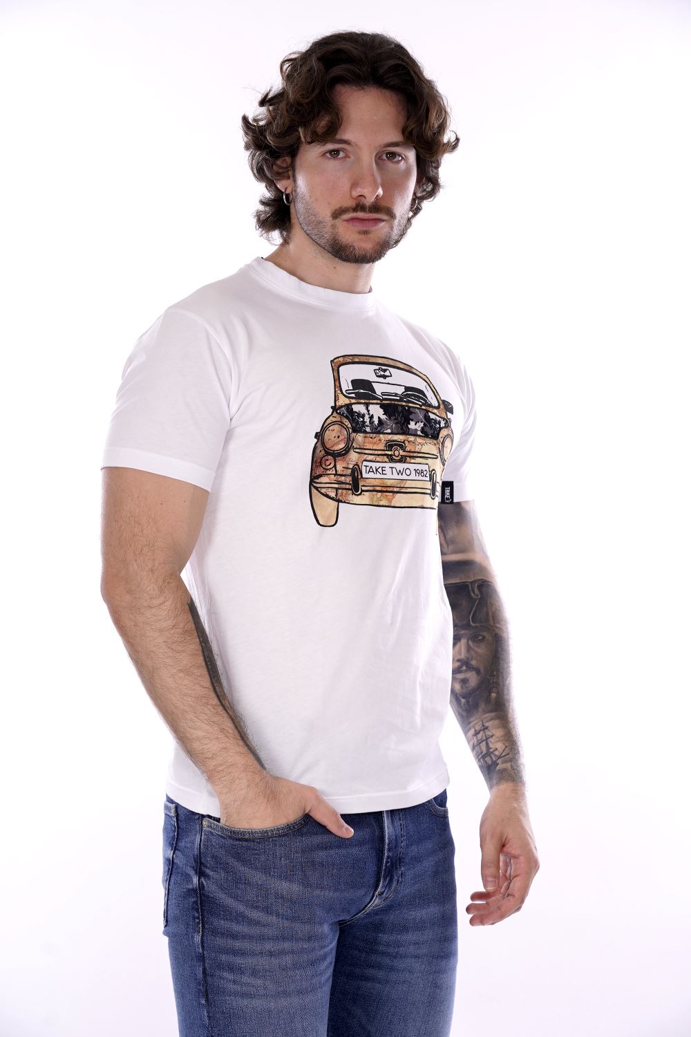 Take Two T-shirt Bianca Da Uomo