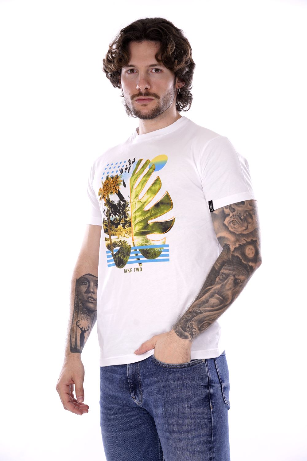 Take Two T-shirt Bianca Da Uomo
