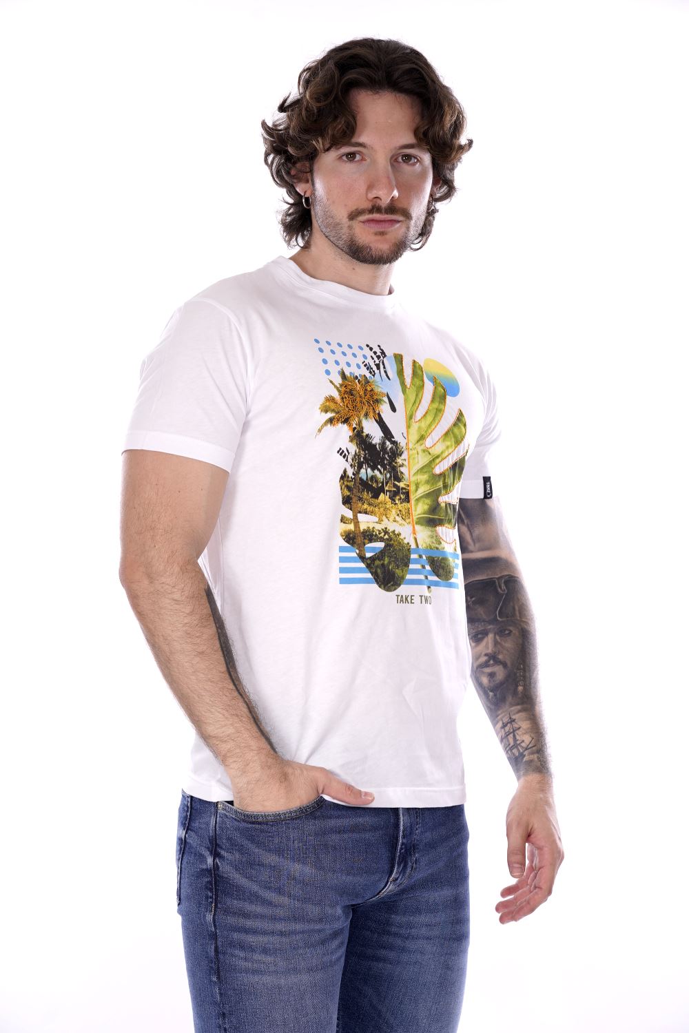Take Two T-shirt Bianca Da Uomo