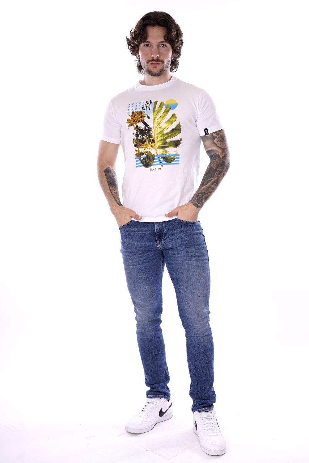 Take Two T-shirt Bianca Da Uomo
