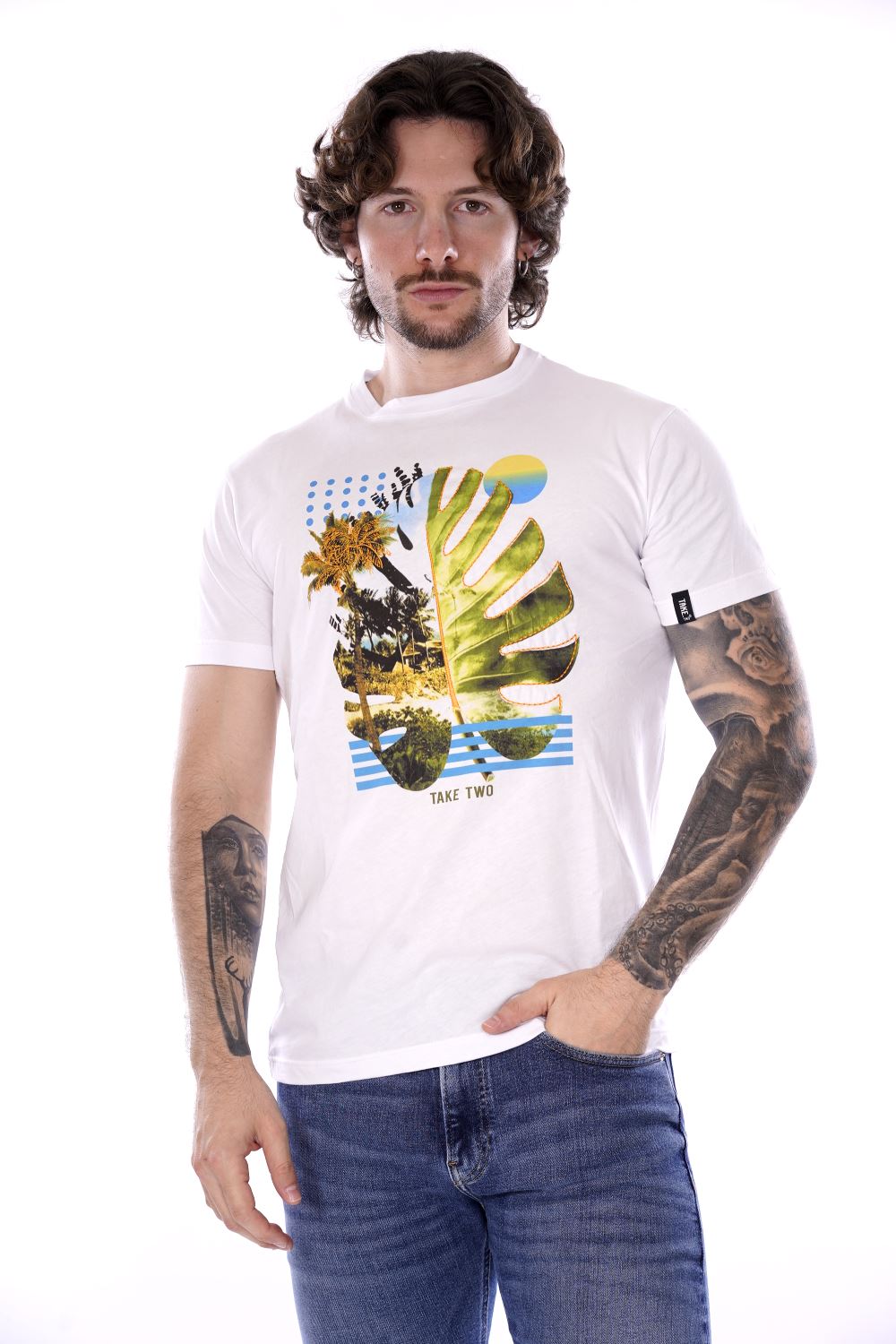 Take Two T-shirt Bianca Da Uomo