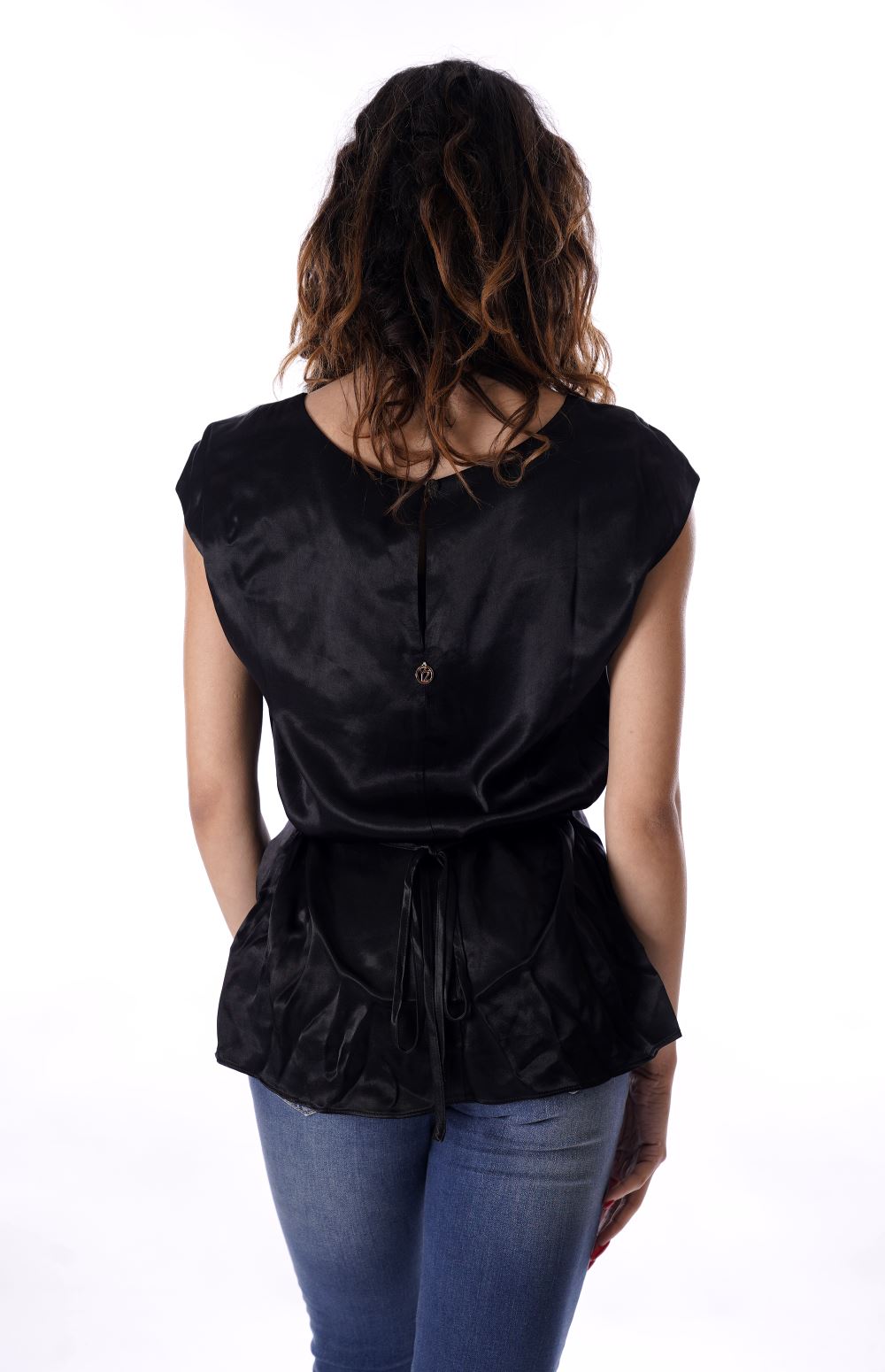 Yes-Zee Top Nero Da Donna