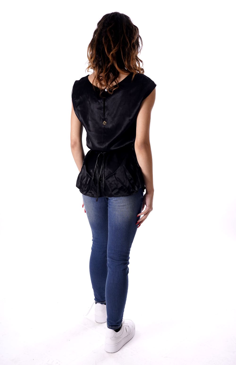 Yes-Zee Top Nero Da Donna