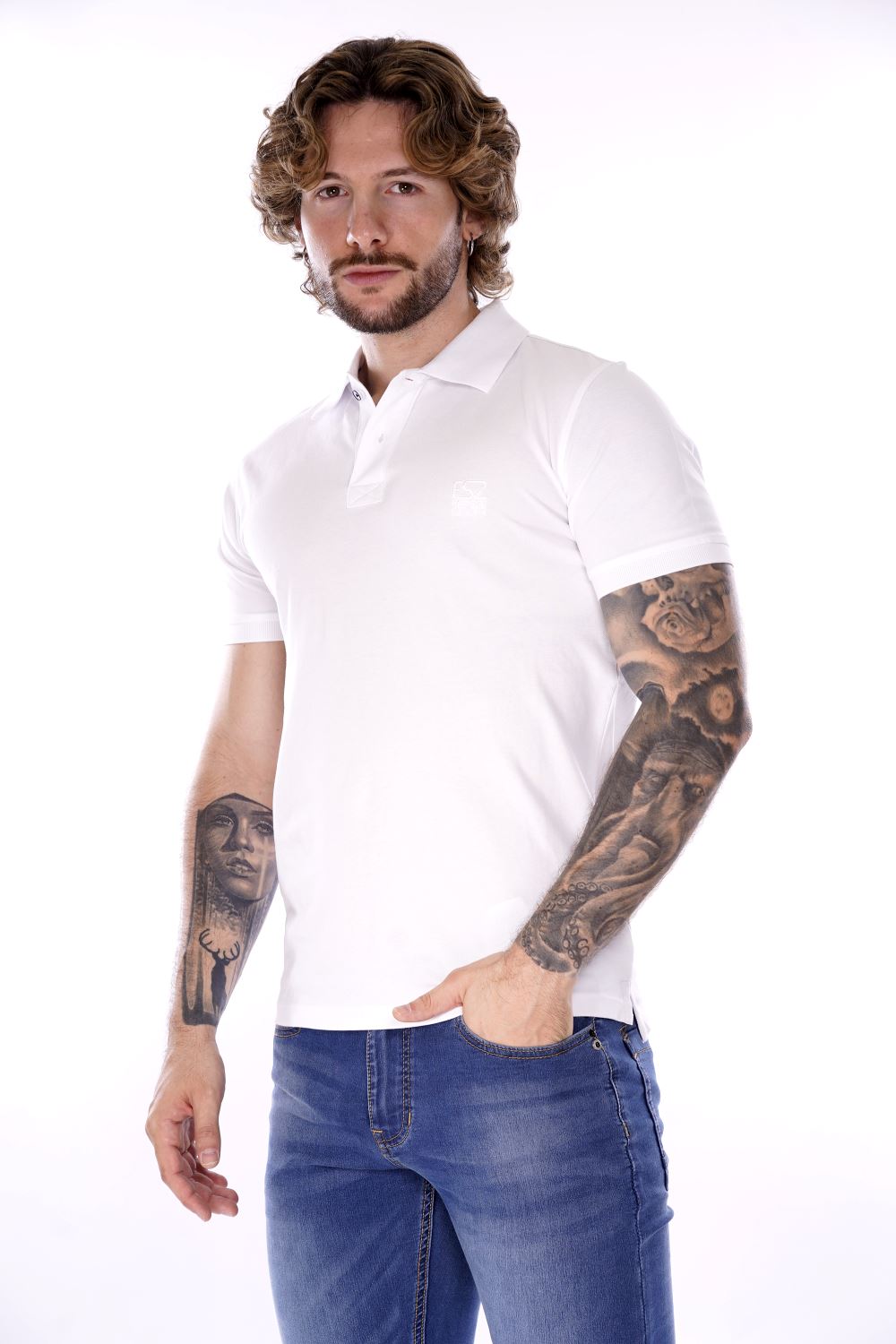 Polo YES-ZEE da Uomo - bianco T712S8000101