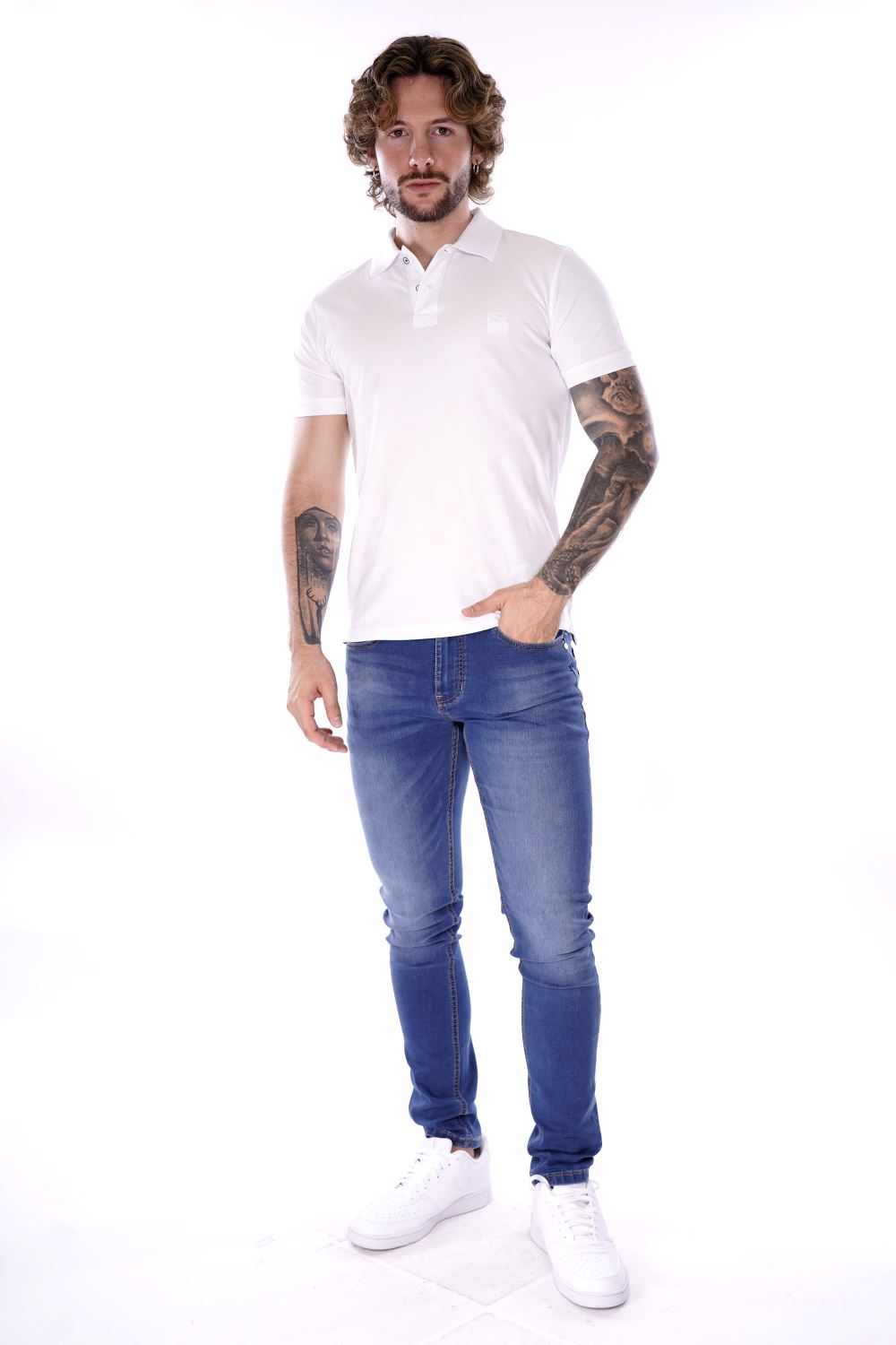 Polo YES-ZEE da Uomo - bianco T712S8000101