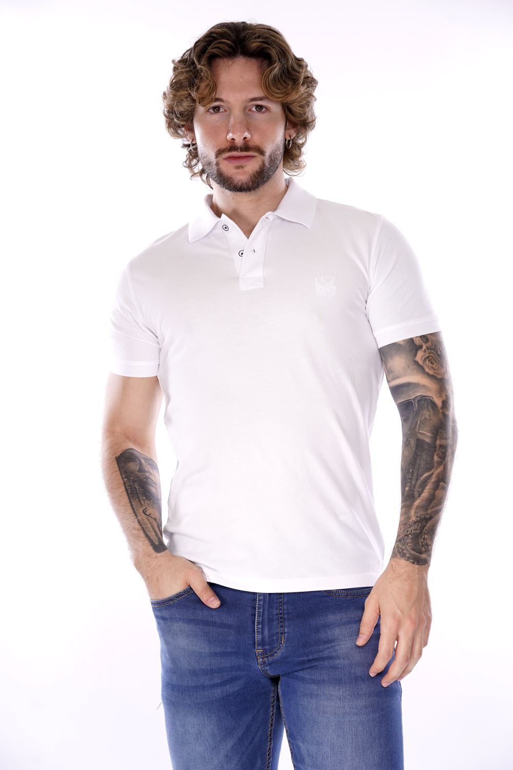Polo YES-ZEE da Uomo - bianco T712S8000101