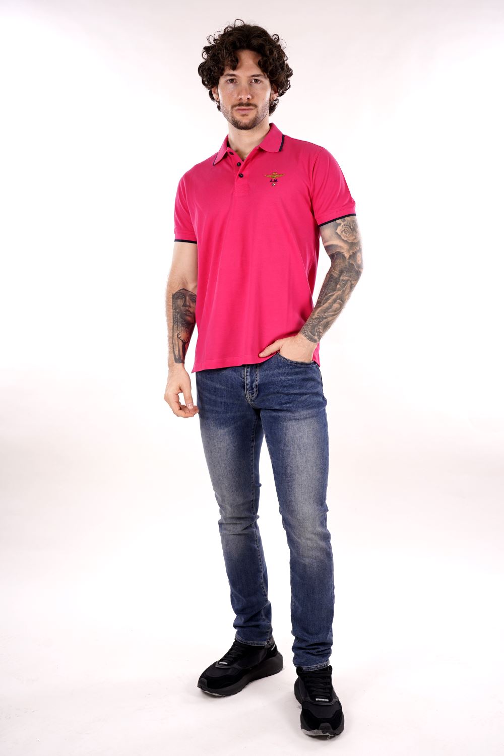 Polo maniche corte AERONAUTICA MILITARE da Uomo - rosa PO130819335 MAGENTA