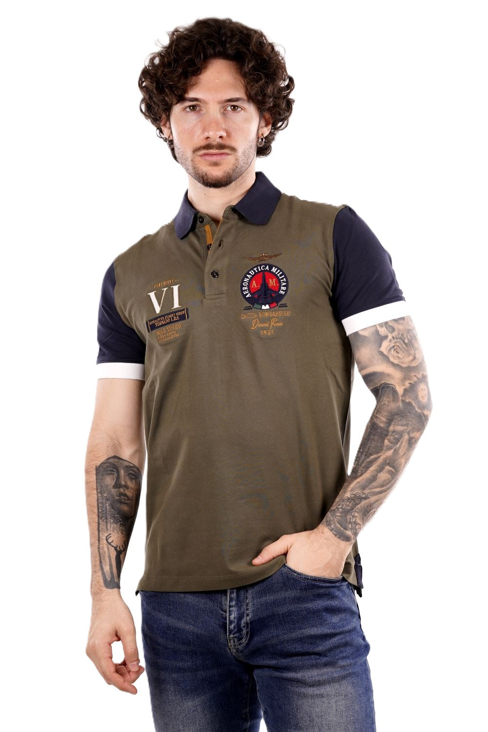 Polo maniche corte AERONAUTICA MILITARE da Uomo - verde PO185694669 VERDEMILITARE