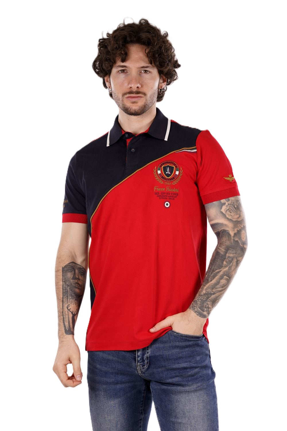 Polo maniche corte AERONAUTICA MILITARE da Uomo - rosso PO185894620 ROSSOBLU