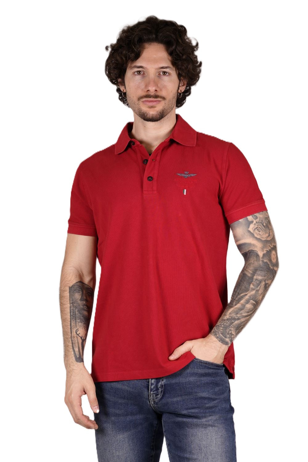Polo maniche corte AERONAUTICA MILITARE da Uomo - rosso PO1872P33519334 ROSSO