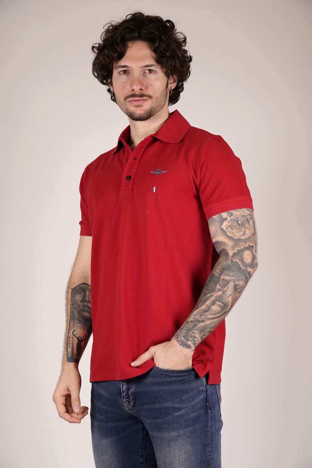 Polo maniche corte AERONAUTICA MILITARE da Uomo - rosso PO1872P33519334 ROSSO