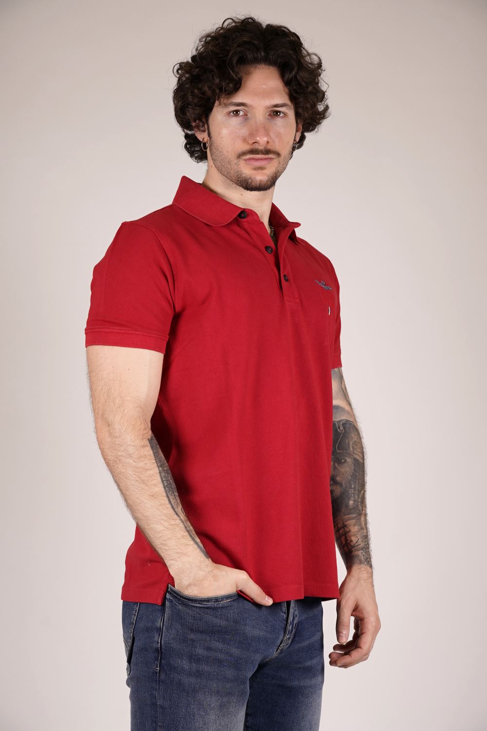 Polo maniche corte AERONAUTICA MILITARE da Uomo - rosso PO1872P33519334 ROSSO