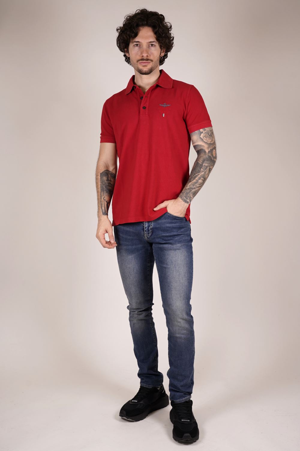 Polo maniche corte AERONAUTICA MILITARE da Uomo - rosso PO1872P33519334 ROSSO