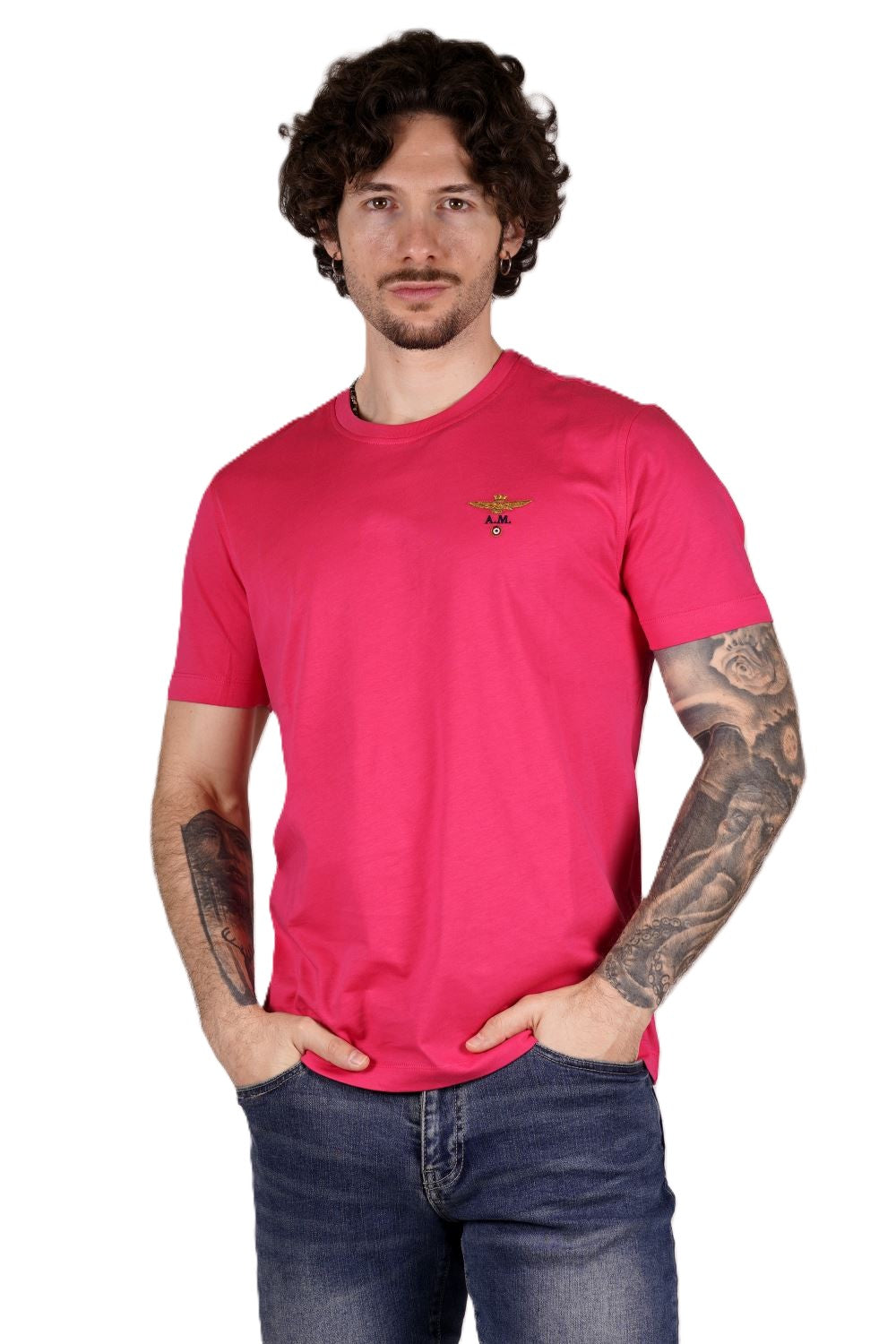 T-shirt AERONAUTICA MILITARE da Uomo - rosa TS158019335 MAGENTA