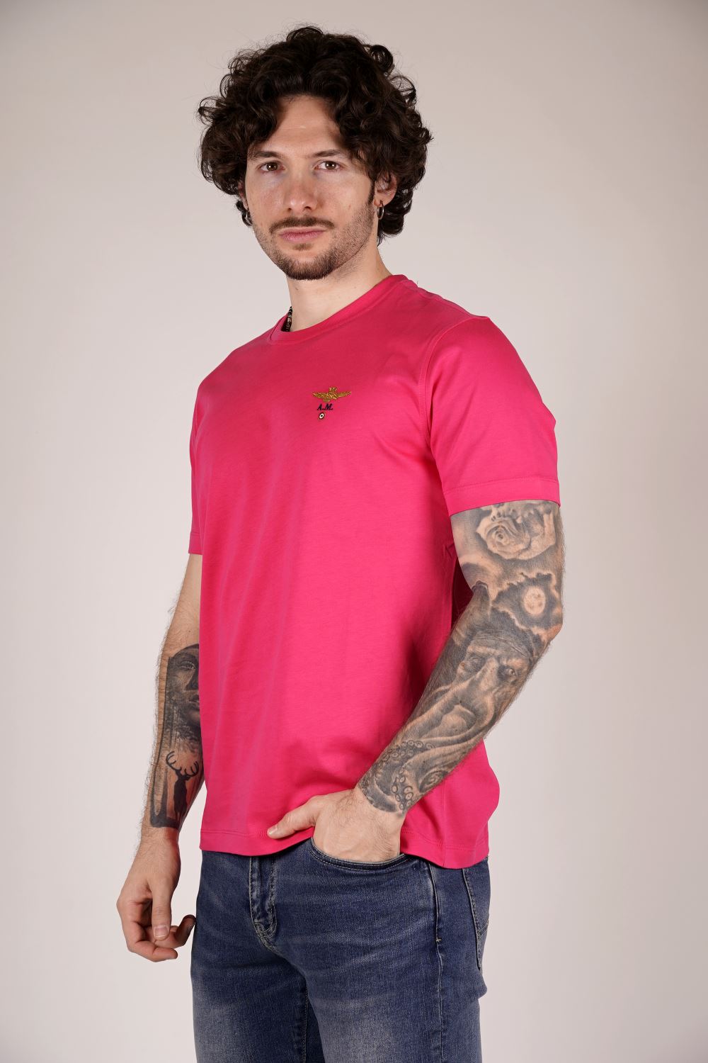 T-shirt AERONAUTICA MILITARE da Uomo - rosa TS158019335 MAGENTA