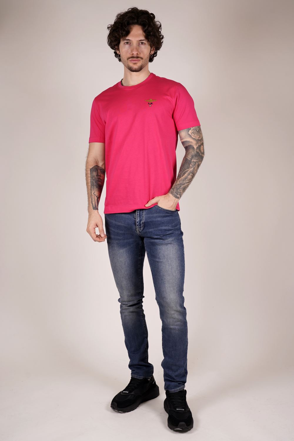 T-shirt AERONAUTICA MILITARE da Uomo - rosa TS158019335 MAGENTA