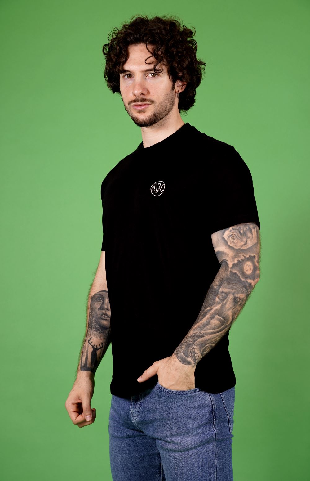 T-shirt AX ARMANI EXCHANGE da Uomo - nero XM000558AF10358UC001 NERO