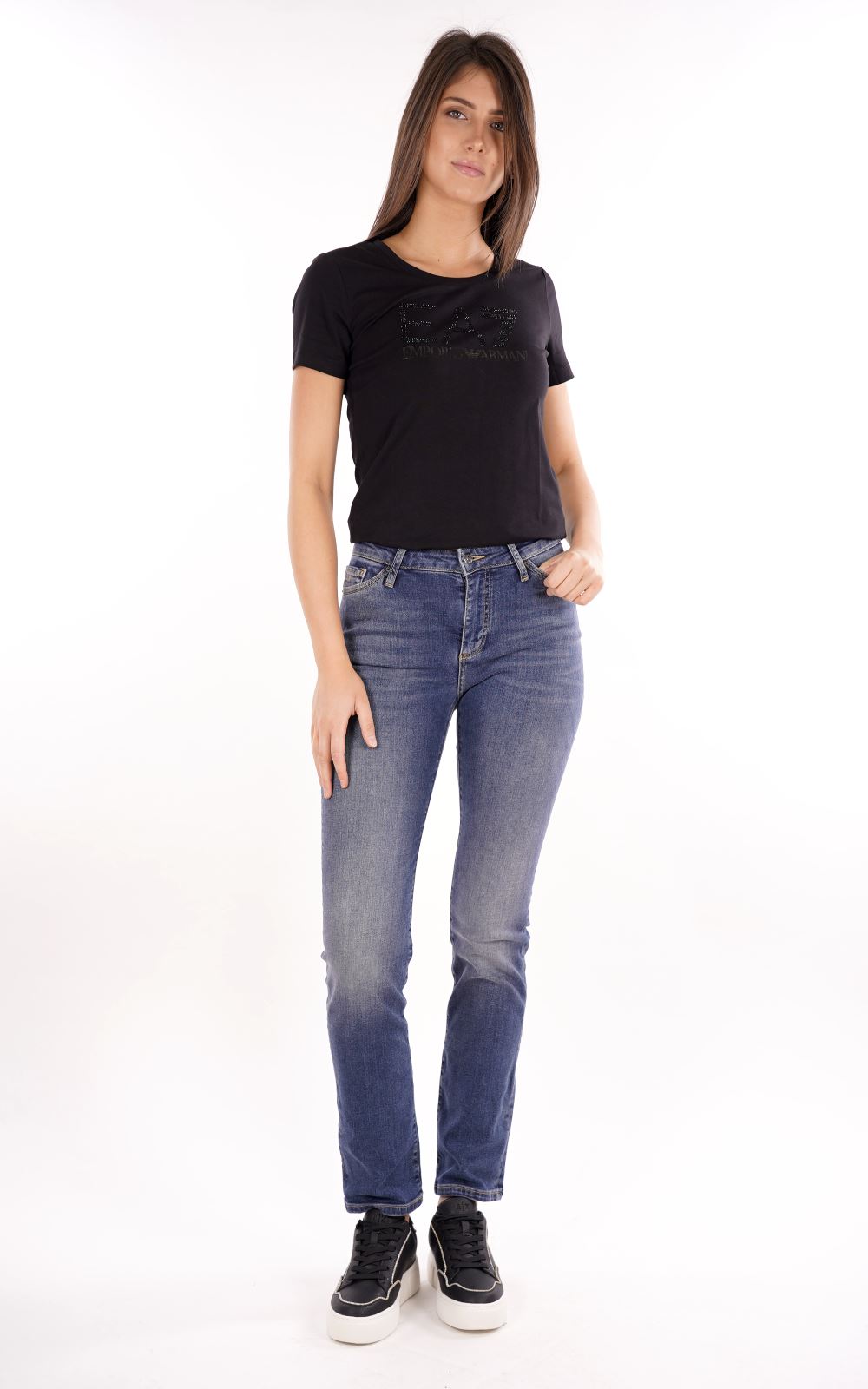 Pantalone Jeans AX ARMANI EXCHANGE da Donna - blu XW000127AF12869MB002 BLU SCURO