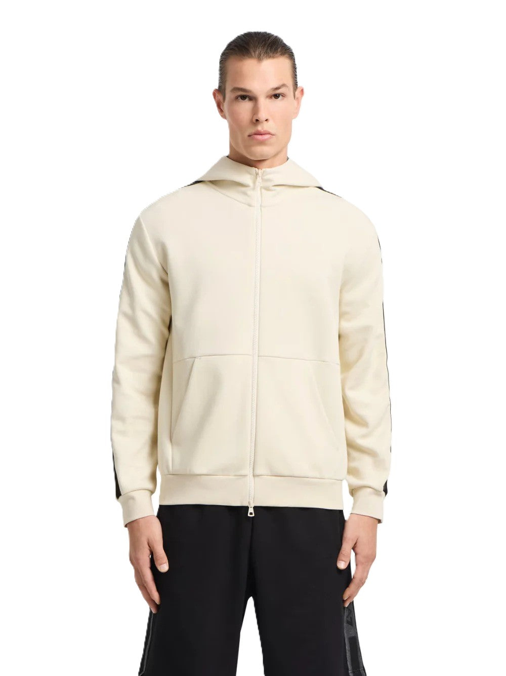 Felpa full zip cappuccio EA7 da Uomo - beige 7M000142AF12660U1079 BEIGE