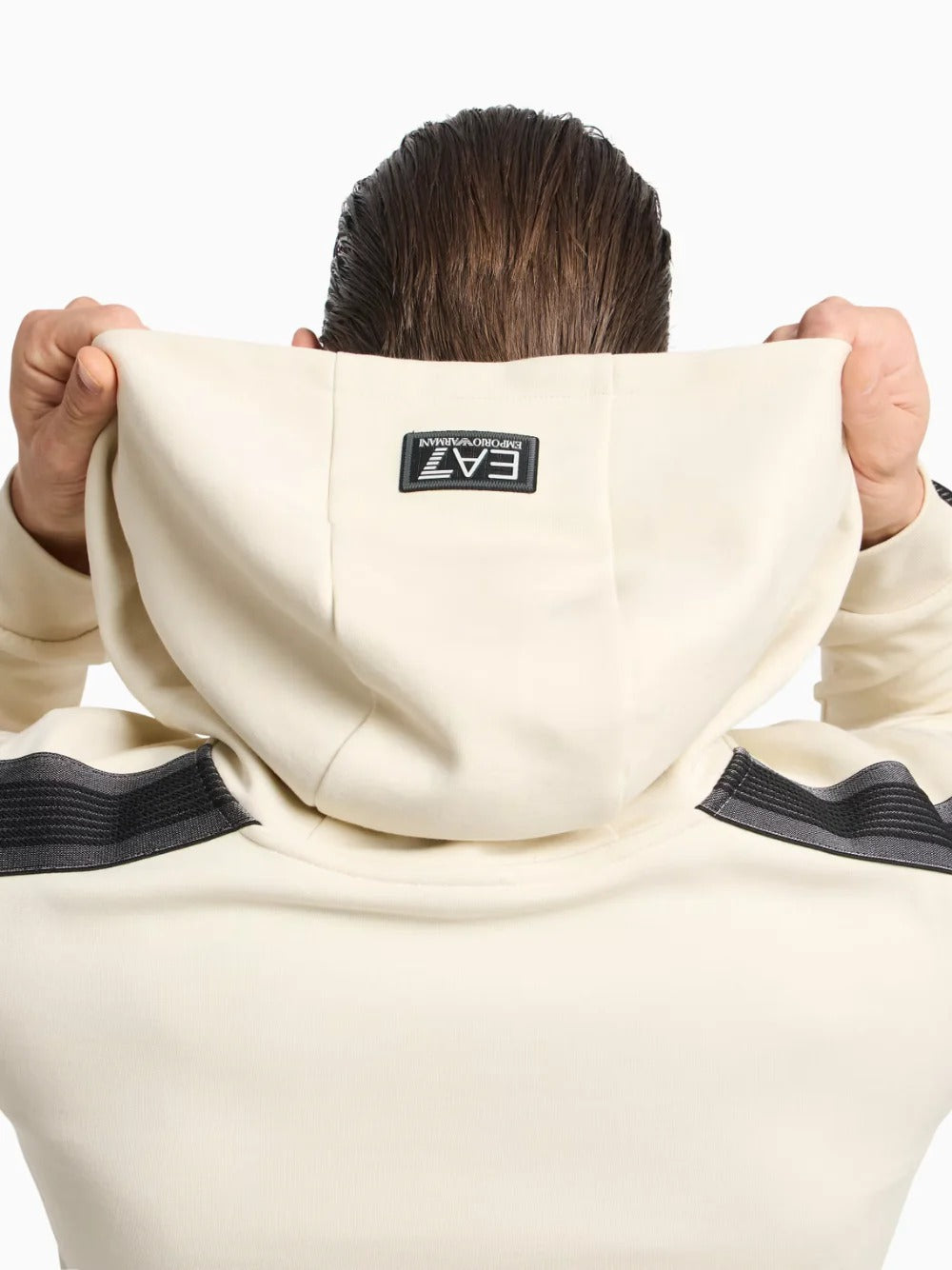 Felpa full zip cappuccio EA7 da Uomo - beige 7M000142AF12660U1079 BEIGE