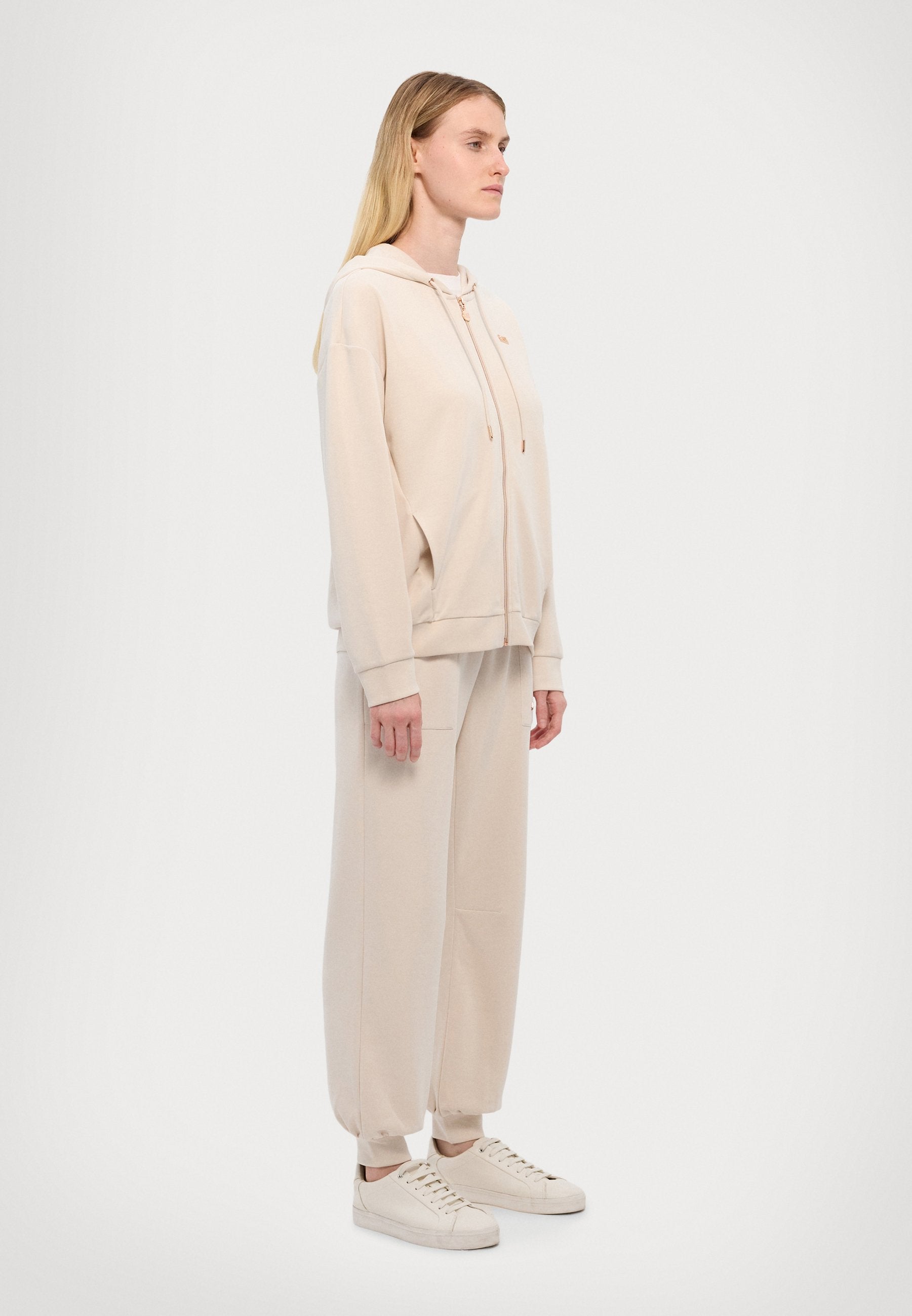 Felpa full zip cappuccio EA7 da Donna - beige 7W000192U1112 BURRO