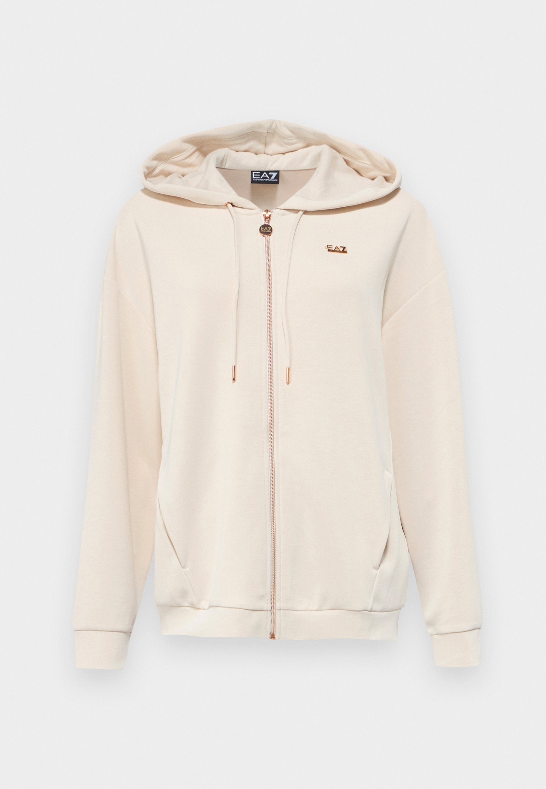 Felpa full zip cappuccio EA7 da Donna - beige 7W000192U1112 BURRO