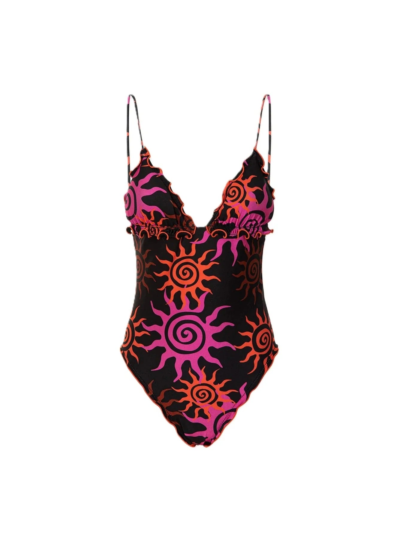 Monokini Nero F**K FK25-1931 - Costume Intero Donna In Lycra Rigata Lucida, Con Imbottitura Estraibile | Costume Estate Elegante E Sensuale