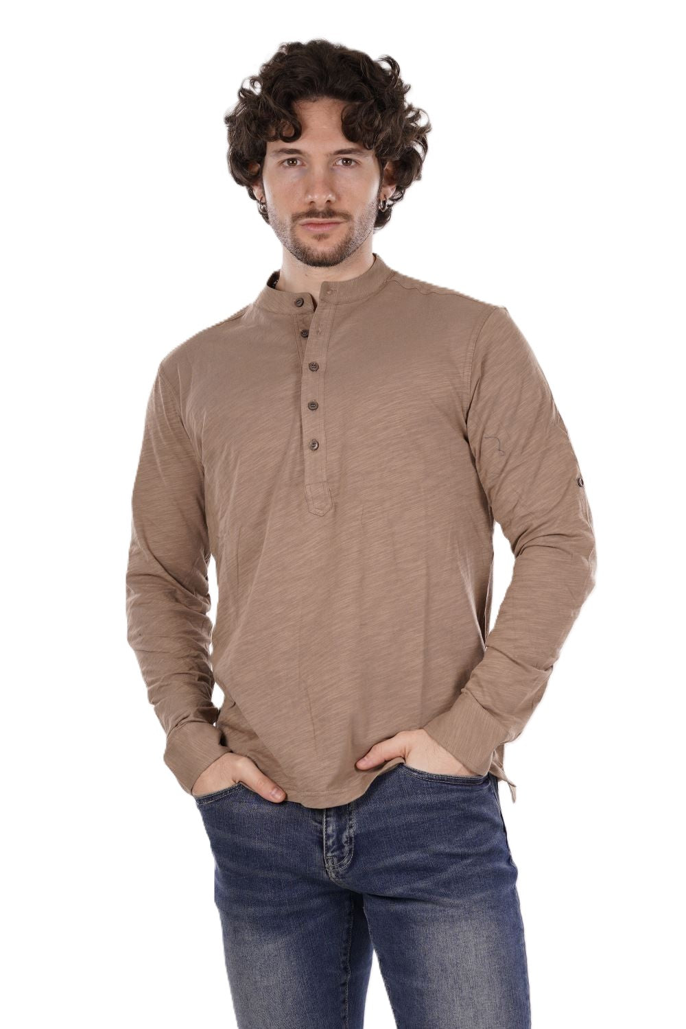Long-shirt GIANNI LUPO da Uomo - beige GL1055F-S25CAMEL