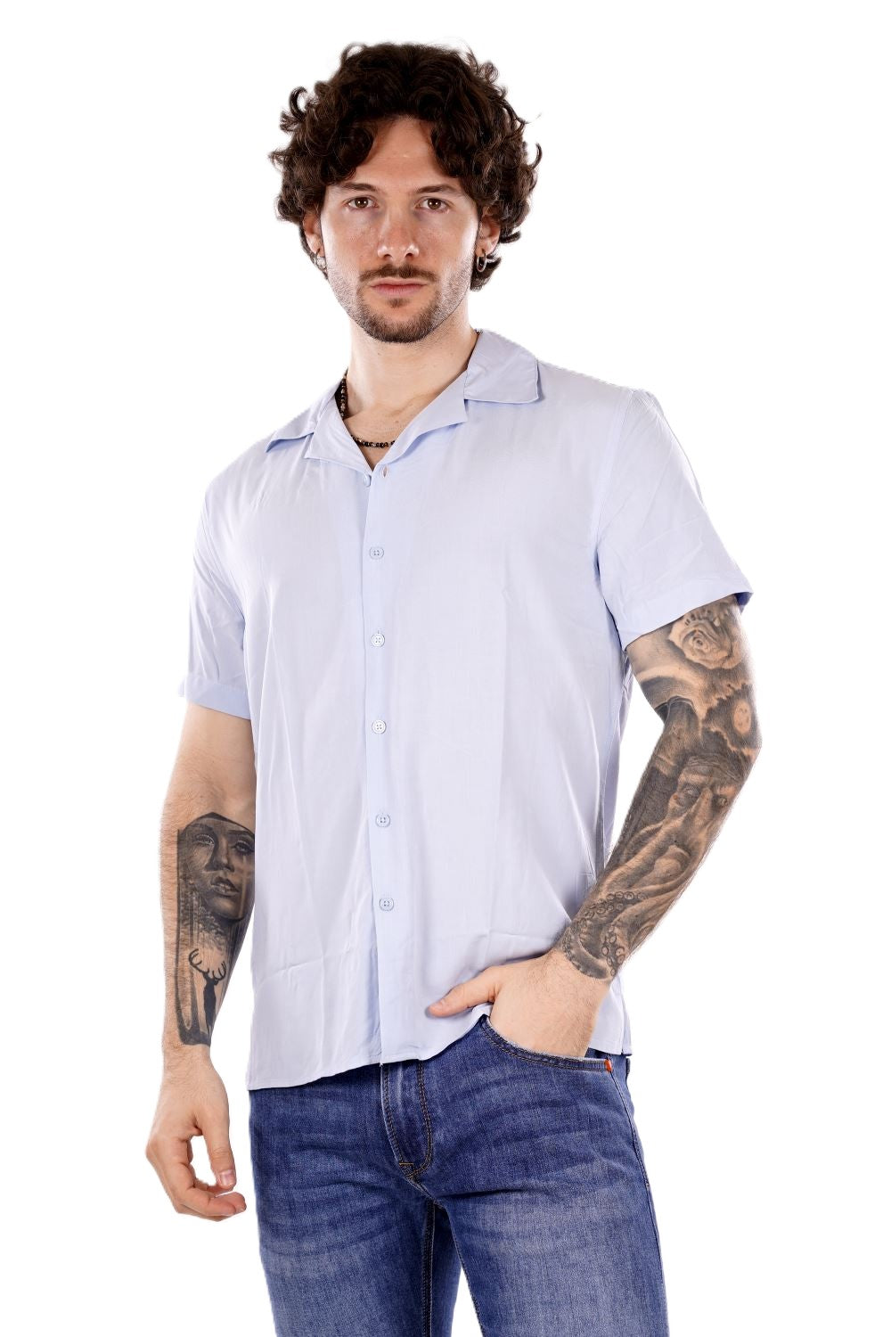 Camicia GIANNI LUPO da Uomo - blu GL7678SCELESTE