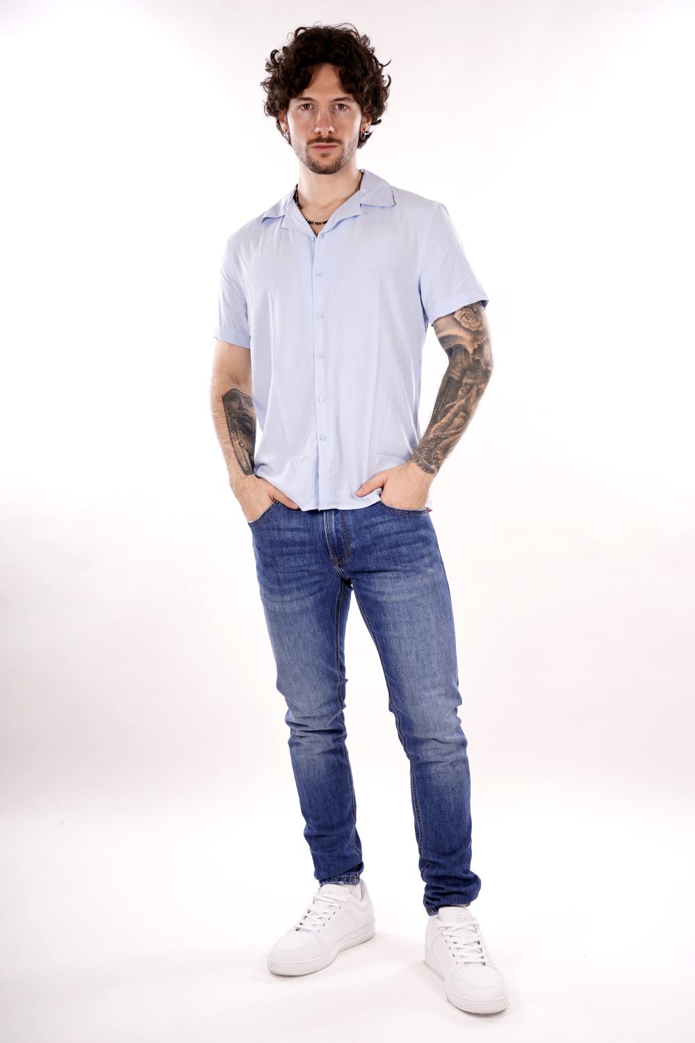 Camicia GIANNI LUPO da Uomo - blu GL7678SCELESTE