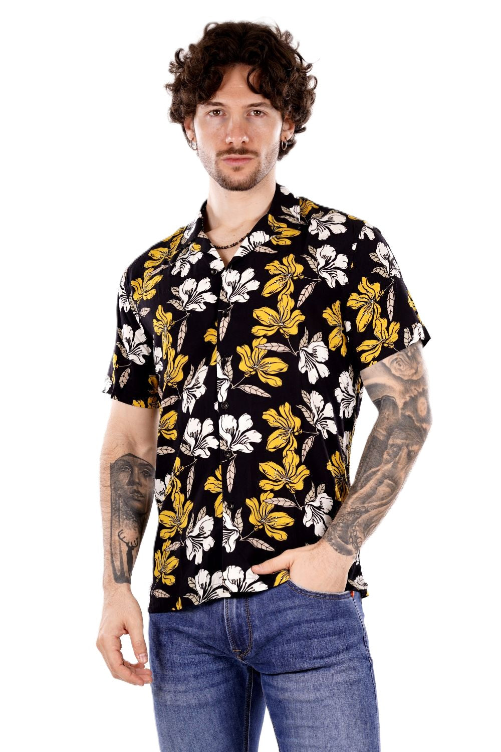 Camicia GIANNI LUPO da Uomo - nero GL7802SFIORI