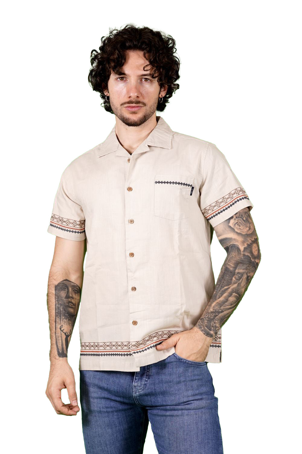 Camicia INDICODE da Uomo - beige 20520906