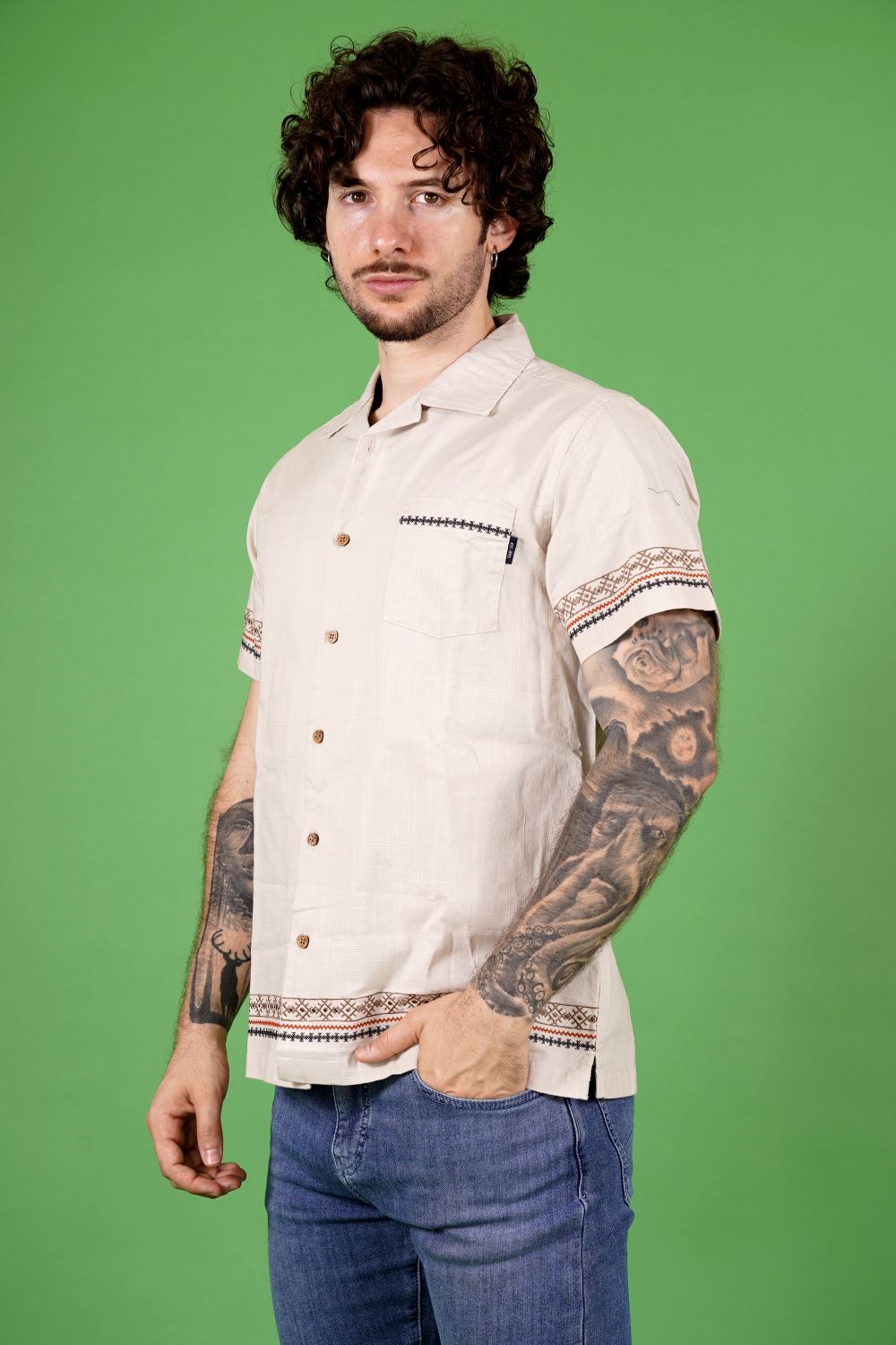 Camicia INDICODE da Uomo - beige 20520906