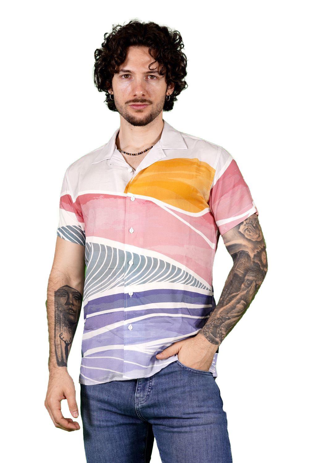 Camicia INDICODE da Uomo - beige 20573MULTICOLOR