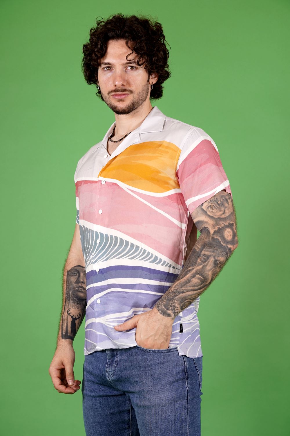 Camicia INDICODE da Uomo - beige 20573MULTICOLOR