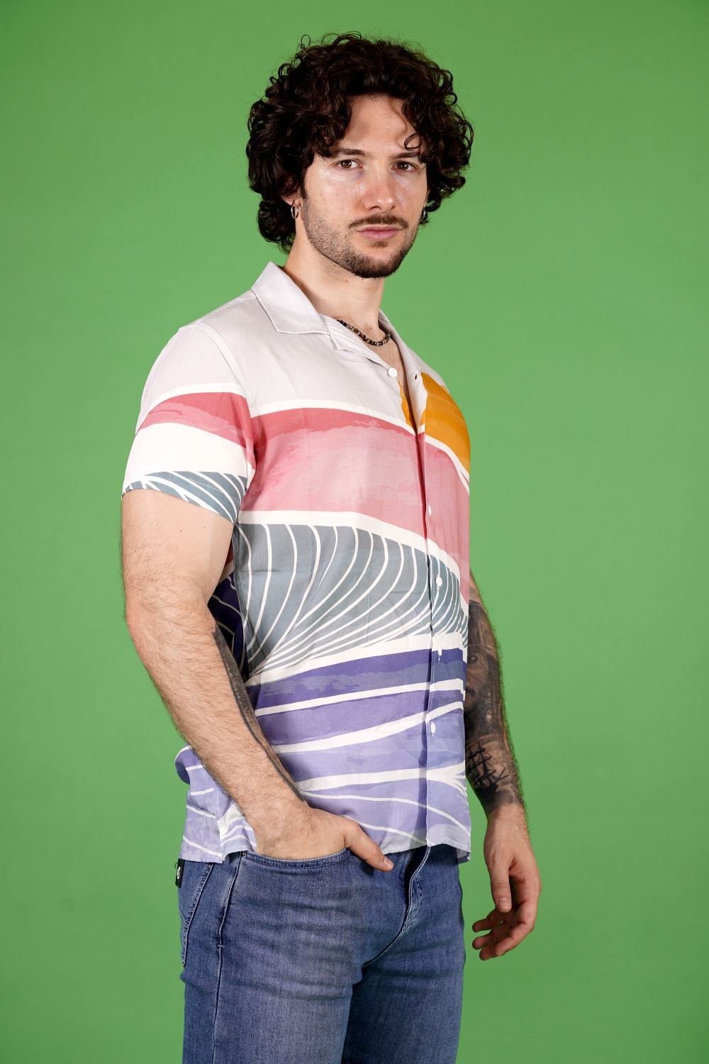 Camicia INDICODE da Uomo - beige 20573MULTICOLOR
