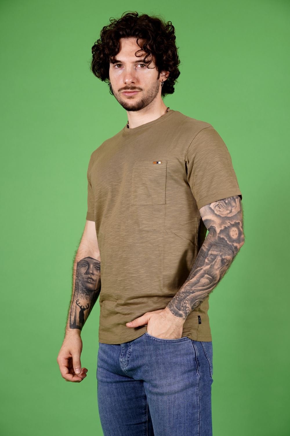 T-shirt INDICODE da Uomo - verde 41104617